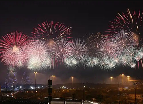 突泉县焰火晚会